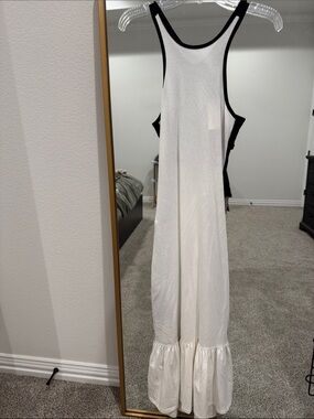 White Maxi Dress with Black Trim